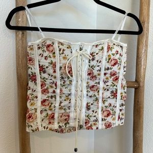 Floral Strapless Corset Top